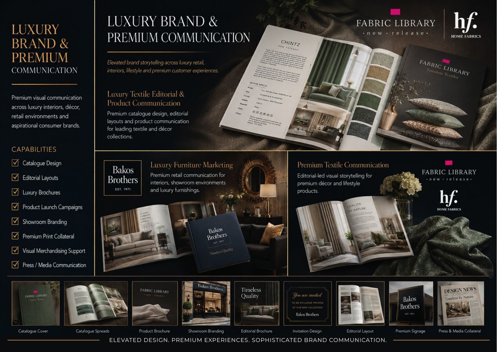 Luxury brand and premium communication portfolio